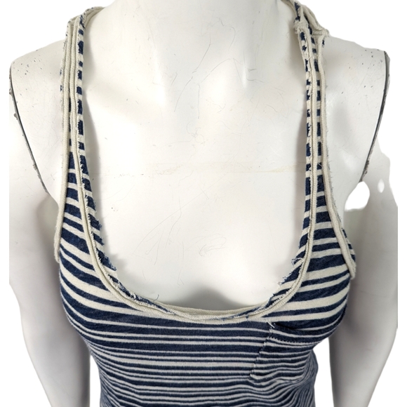 Rag & Bone Knit Racerback Tank Top Striped Womens Small Blue White - Picture 3 of 11